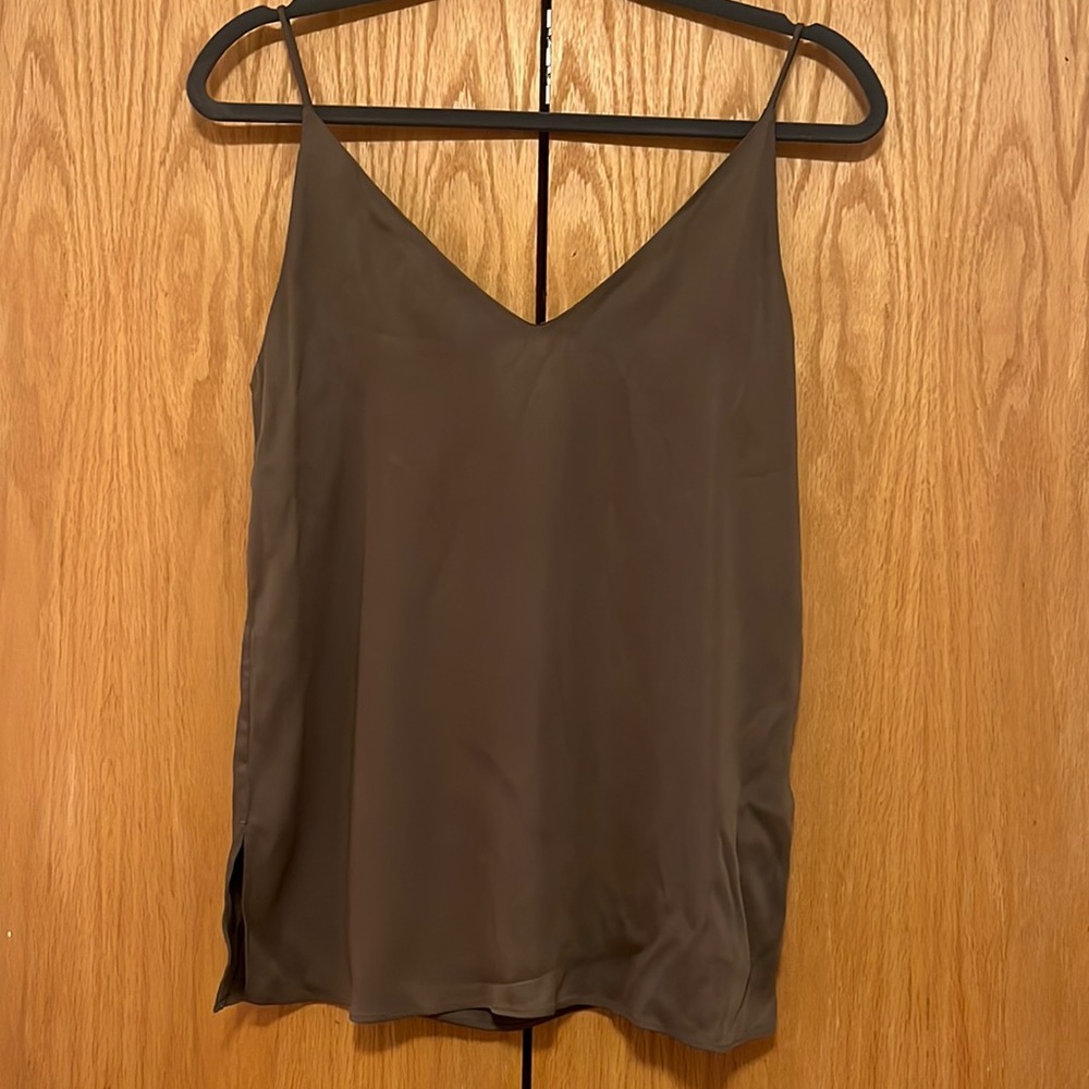 Massimo Dutti Khaki spaghetti strap cami